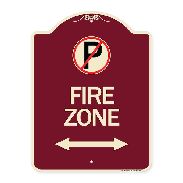 Signmission No Parking and Arrow Pointing Left and Right Heavy-Gauge Aluminum Sign, 24" x 18", BU-1824-24656 A-DES-BU-1824-24656 - main